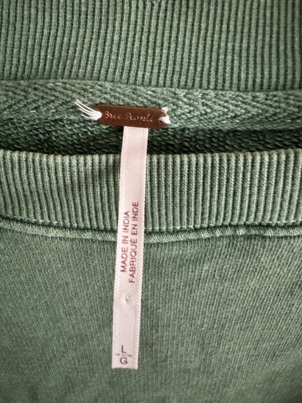 Free People Green Oversized High Low Sweatshirt Side Zip Thumb Holes - Picture 8 of 10
